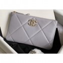 Best Chanel 19 Lambskin Small Pouch Bag AP1059 Gray 2020 AQ02108