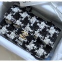 Best Chanel COCO Tweed Small Flap Bag Black/White 2020 Collection AQ01947