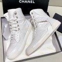 Best Chanel Crocodile Embossed Calfskin High-Top Sneakers G35079 White 2019 Collection AQ01967