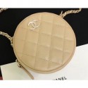 Best Chanel Iridescent Pearl Caviar Classic Round Clutch with Chain Bag AP0366 Beige 2019 AQ02902