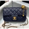 Best Chanel Lambskin & Gold-Tone Metal Flap Bag AS1787 Navy Blue 2020 Collection AQ02434