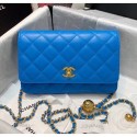 Best Chanel Metal Wallet on Chain WOC Bag AP1450 Blue 2020 Collection AQ04027