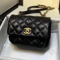 Best Chanel Quilted Calfskin Medium Flap Bag with Top Handle AS1155 Black 2020 Collection AQ02363