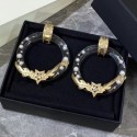 Best Chanel Resin Carve Metal Hoop Earrings 2019 Collection AQ02884