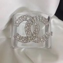 Best Chanel Resin Crystal CC Cuff Bracelet Silver 2019 Collection AQ00682