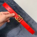 Best Chanel Reversible Calfskin Belt 30mm with CC Buckle Bright Red Collection Belt AQ02282