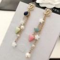 Best Chanel Star Tassel Earrings AB1060 Gold/Pearly White/Blue/Green/Pink 2019 Collection AQ03840