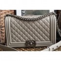 Best Knockoff Chanel Caviar Leather Boy Flap New Medium Bag Pale Gray AQ01614