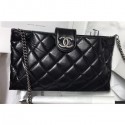 Best Quality Chanel Quilting Waxy Leather Clutch with Chain Bag Black 2019 AQ00611