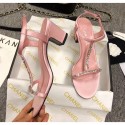 Best Quality Fake Chanel Satin & Strass Sandals G36122 Pink 2020 Collection AQ02947