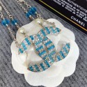 Best Quality Imitation Chanel CC Pendant Necklace Blue/Crystal White 2019 Collection AQ02830