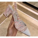 Best Replica Chanel Heel 6.5cm Slingbacks G31318 Tweed 04 2020 AQ03879