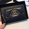 Chanel 19 Goatskin Zipped Coin Purse AP0949 Black 2019 Collection AQ01950