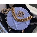 Chanel 19 Jersey Round Clutch with Chain Bag Baby Blue 2020 AQ00784