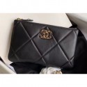 Chanel 19 Lambskin Small Pouch Bag AP1059 Black 2020 AQ03544