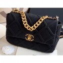 Chanel 19 Large Jersey Flap Bag AS1161 Black 2020 AQ01138