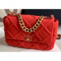 Chanel 19 Large Jersey Flap Bag AS1161 Red 2020 AQ01773