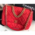 Chanel 19 Maxi Jersey Flap Bag AS1162 Red 2020 AQ01546