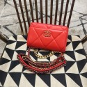 Chanel 19 Quilted Goatskin Wallet on Chain WOC AP0957 Bright Red 2019 Collection AQ03252