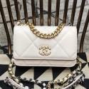 Chanel 19 Quilted Goatskin Wallet on Chain WOC AP0957 White 2019 Collection AQ01316