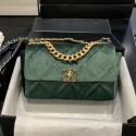 Chanel 19 Quilted Velvet Small Flap Bag AS1160 Green 2019 Collection AQ01001