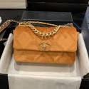 Chanel 19 Quilted Velvet Small Flap Bag AS1160 Yellow 2019 Collection AQ01154