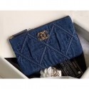 Chanel 19 Small Pouch Bag AP1059 Denim 2020 AQ02849