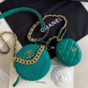 Chanel 19 Tweed Clutch with Chain & Coin Purse AP0986 Green 2019 Collection AQ03289