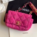 Chanel 19 Tweed Flap Waist Bag/Belt Bag AS1163 Pink 2019 Collection AQ03020