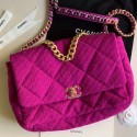 Chanel 19 Tweed Maxi Flap Bag AS1162 Purple 2019 Collection AQ04055