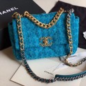 Chanel 19 Tweed Small Flap Bag AS1160 Blue 2019 Collection AQ01340