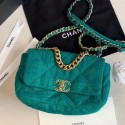 Chanel 19 Tweed Small Flap Bag AS1160 Green 2019 Collection AQ03102