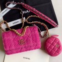 Chanel 19 Tweed Wallet on Chain WOC and Coin Purse AP0985 Pink 2019 Collection AQ03507