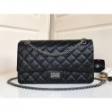 Chanel 2.55 Reissue Size 227 Bag in wrinkled calfskin black with silver hardware AQ01899