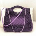 Chanel 31 Denim Medium Shopping Bag AS1407 Purple/Black 2020 Collection AQ02836