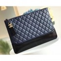 Chanel Aged Calfskin Gabrielle Pouch Clutch Large Bag A84288 Navy Blue AQ01942