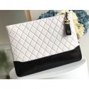 Chanel Aged Calfskin Gabrielle Pouch Clutch Large Bag A84288 White AQ02408