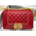 Chanel Boy Flap Small Bag with Chain Trim Red Cruise 2020 AQ03385