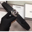 Chanel Calf Leather Belt with Blue Buckle 30mm Width Black 2018 Belt AQ01204