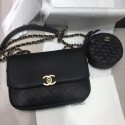 Chanel Calfskin Flap Bag and Coin Purse AS1094 01 Black 2019 Collection AQ04220