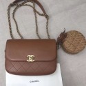 Chanel Calfskin Flap Bag and Coin Purse AS1094 01 Brown 2019 Collection AQ02378