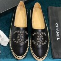 Chanel Camellia CC Logo Espadrilles Black AQ00778