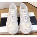 Chanel Camellia Embroidery Lace-Ups G34815 White 2019 AQ02811