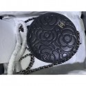 Chanel Camellia Round Evening Bag Black 2019 AQ03992