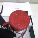 Chanel Camellia Round Evening Bag Red 2019 AQ00961