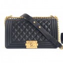Chanel Caviar Leather Boy Flap Medium Bag Black/Gold AQ03278