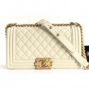 Chanel Caviar Leather Boy Flap Medium Bag Creamy AQ03331