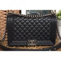 Chanel Caviar Leather Boy Flap New Medium Bag Black/Silver AQ01829