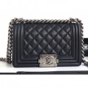 Chanel Caviar Leather Boy Flap Small Bag Black/Silver AQ04132