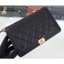 Chanel Caviar Leather Boy Wallet On Chain WOC Bag A80387 Black/Gold AQ03574